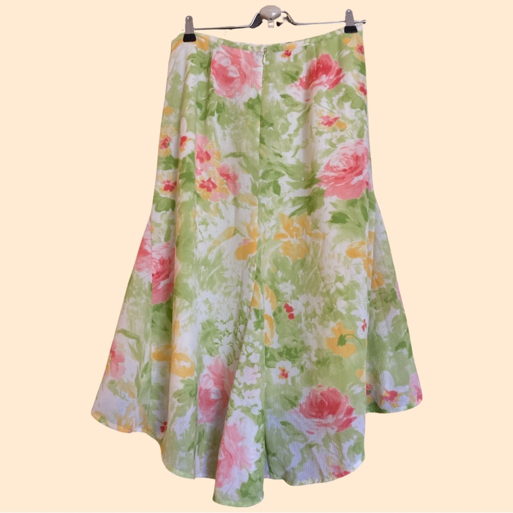 EMMA JAMES Floral Cottagecore Boho Women’s Skirt Gauzy Hi/Low Light Airy Lined - Picture 9 of 13
